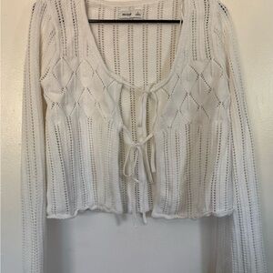 White Knitted Cardigan by